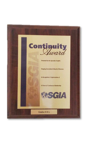 Riconoscimento Continuity Awards SGIA